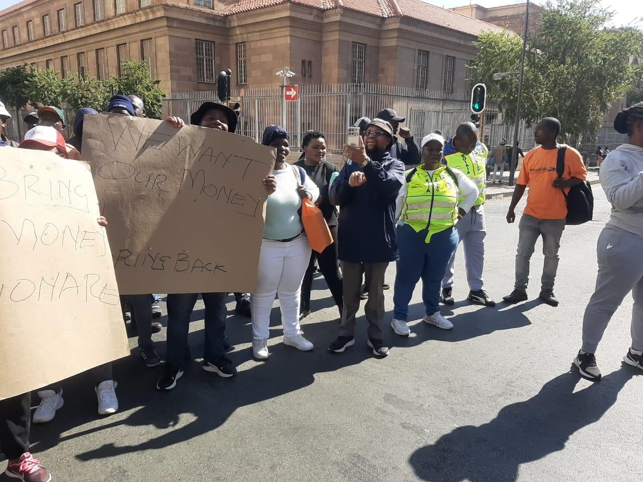 In this 2024 picture, former Bosasa workers are seen marching to the Master’s Office in Johannesburg, calling for answers over money they said remained outstanding years after the company was liquidated.